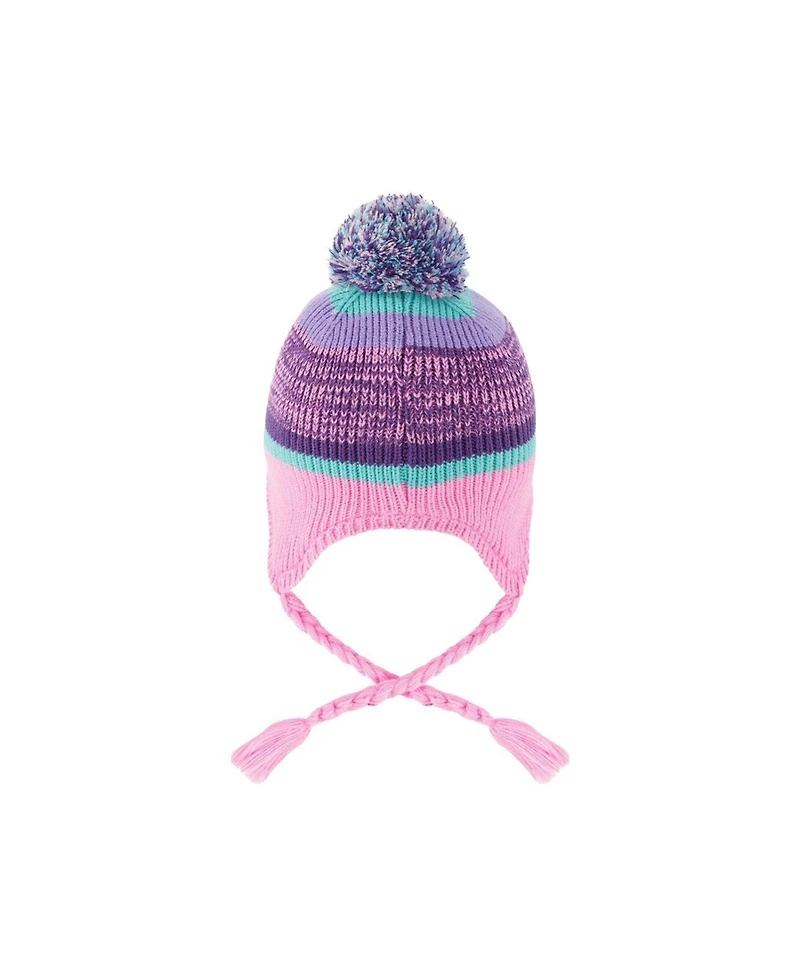 Deux par Deux Toddler Girl's (2-4) Winter Peruvian Knit Hat with Pompom Gradient