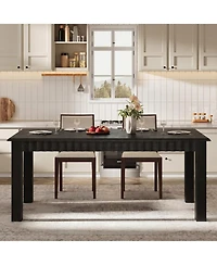 Tribesigns 63-Inch Solid Wood Dining Table for 6, Farmhouse Kitchen Table, Rectangular Dinner Room, Living Room