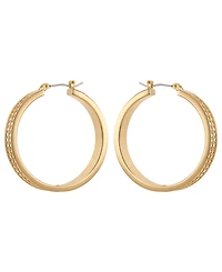 Guess Gold-Tone Crystal Stone Hoop Earrings