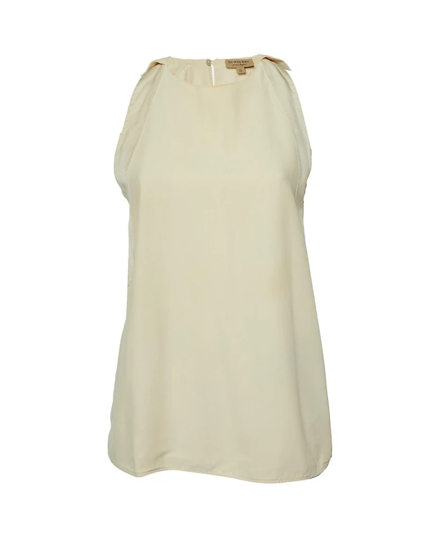 Pre-Owned Burberry Women's Cream Silk Top
