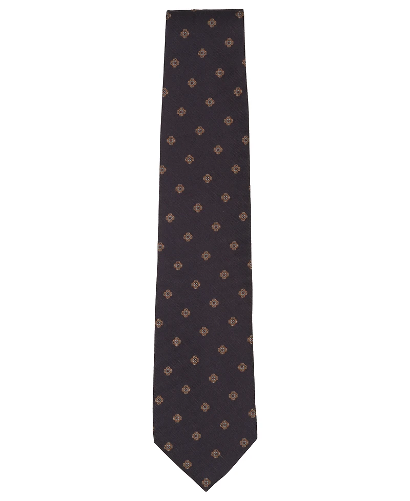 B by Brooks Brothers Men's Spaced Foulard Floral Pattern Classic Tie