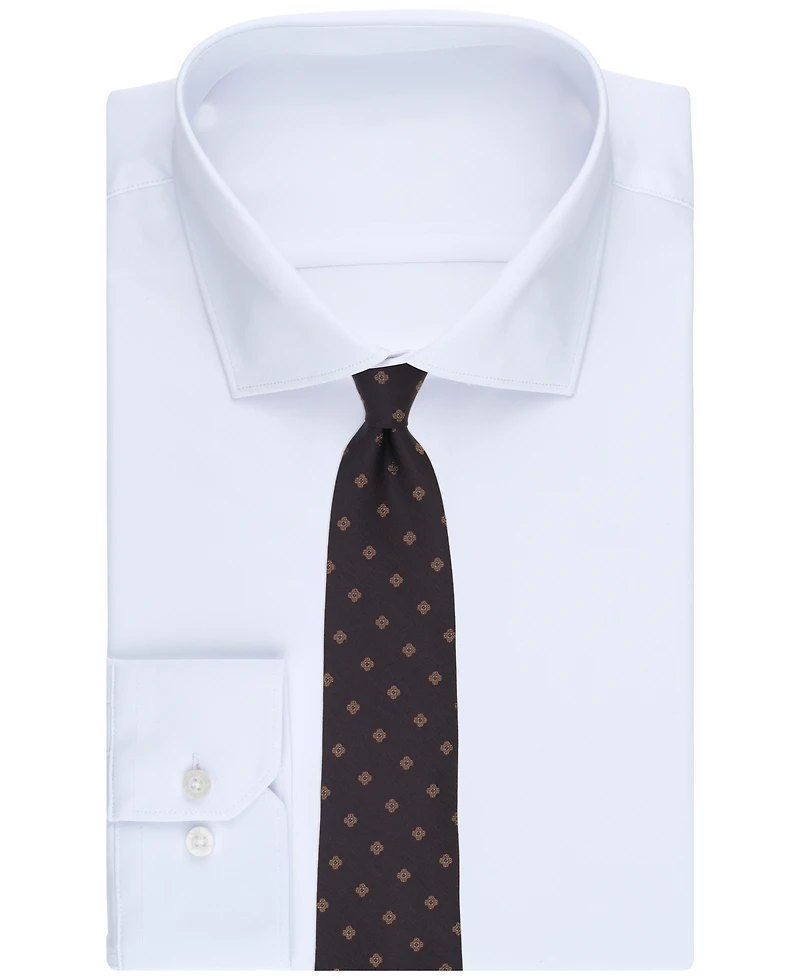 B by Brooks Brothers Men's Spaced Foulard Floral Pattern Classic Tie