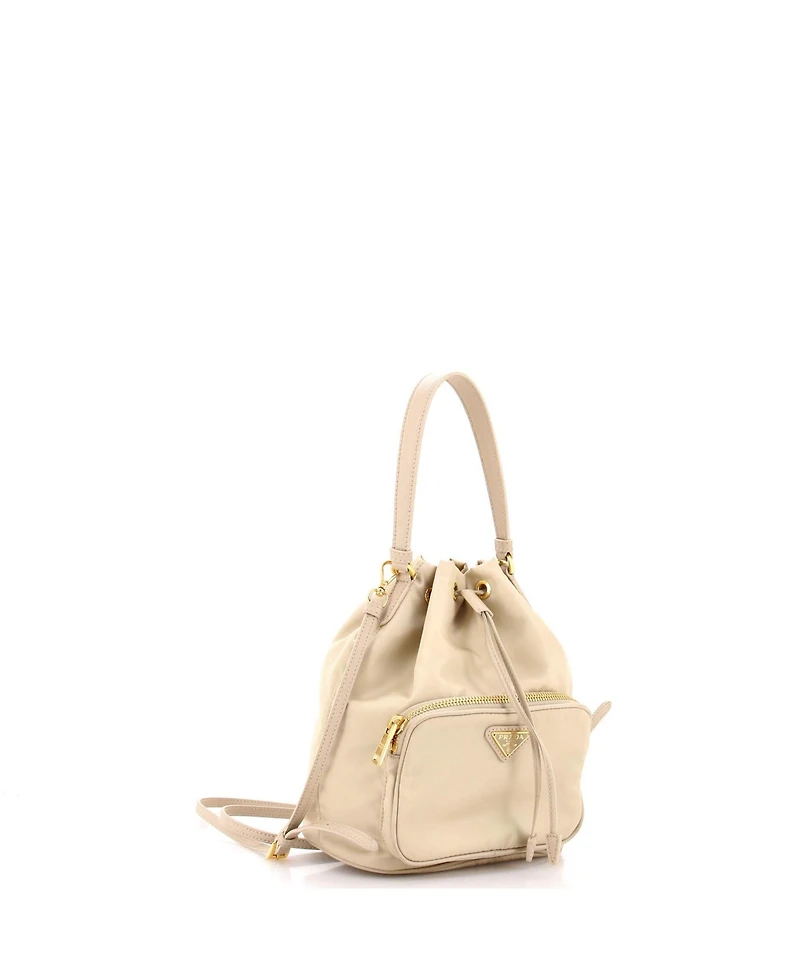 Pre-Owned Prada Small Drawstring Bucket Bag Tessuto
