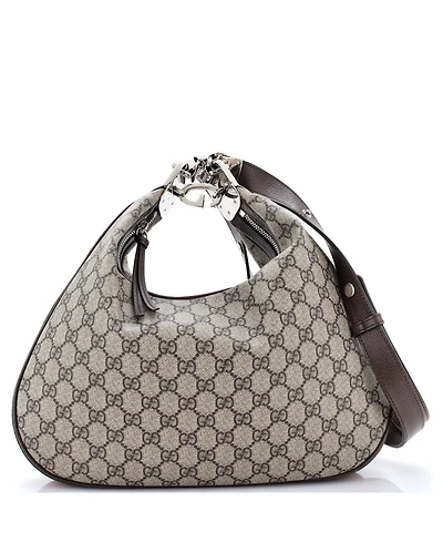 Pre-Owned Gucci Medium Attache Shoulder Bag Gg Coated Canvas