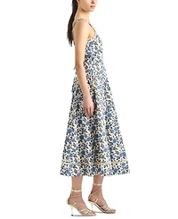 Derek Lam 10 Crosby Women's Adair Printed Cotton Double Strap Midi Dress