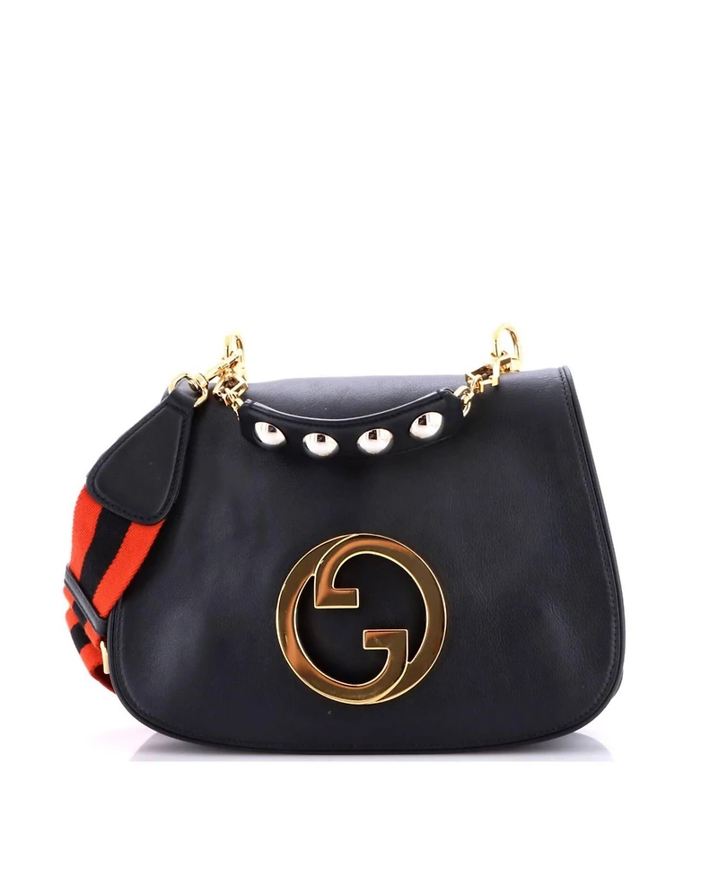 Pre-Owned Gucci Medium Web Blondie Shoulder Flap Bag Leather