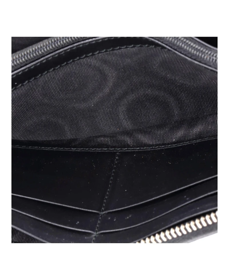 Pre-Owned Gucci Web Zip Around Wallet Gg Coated Canvas