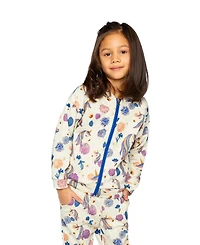 Deux par Toddler Girl 2T - 5T Hooded Zipped French Terry Cardigan Unicorn Print