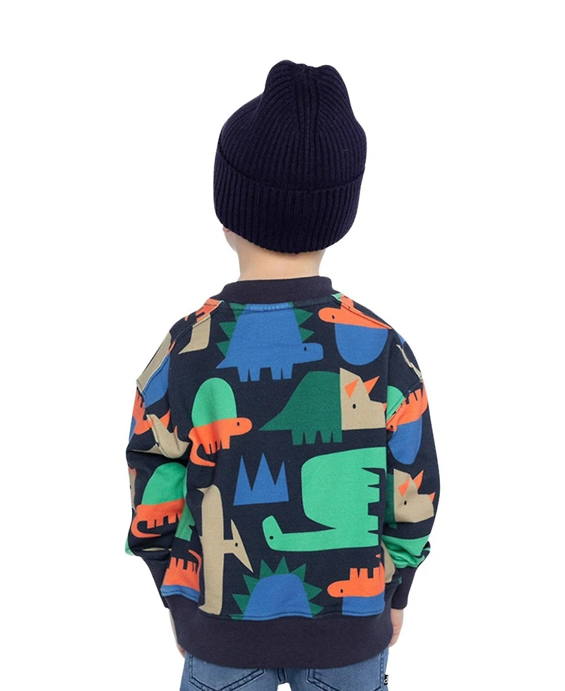 Deux par Little and Big Boy (6-12) Fleece Sweatshirt Dinosaur Print