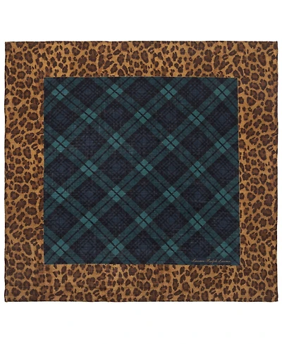 Lauren Ralph Lauren Plaid Animal Small Square Scarf