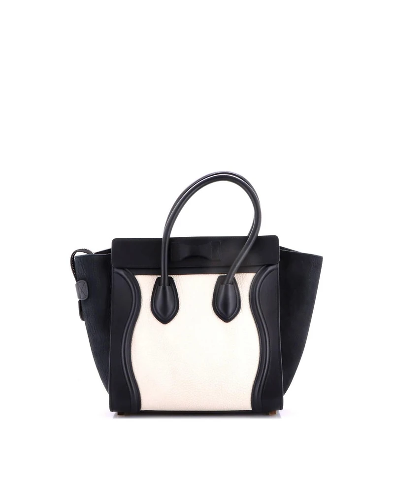Pre-Owned Celine Micro Bicolor Luggage Bag Leather