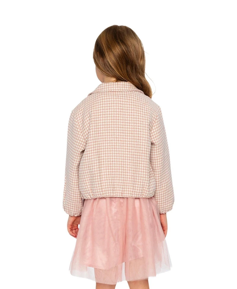 Deux par Little and Big Girl 6-14Y Bomber Jacket Houndstooth
