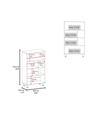 Flynama Wenge Finish Six-Shelf Home Bookcase Scratch Resistant Storage Display Rack