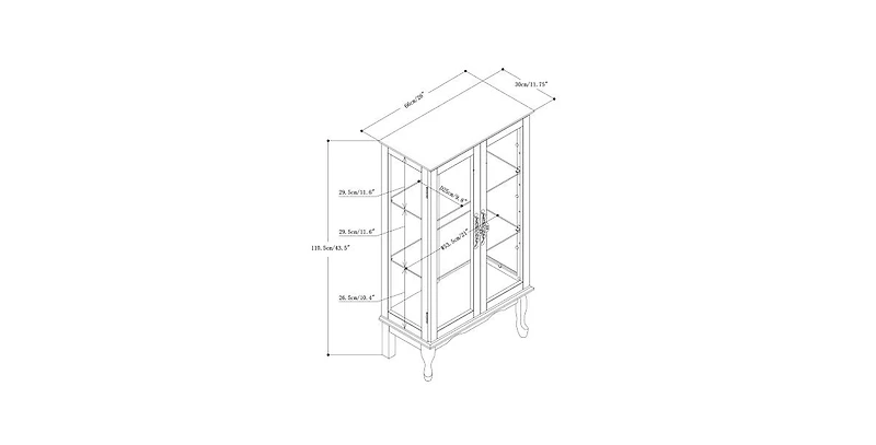 flynama 3-Tier Lighted Glass Curio Cabinet Acrylic Mirror Back Adjustable Tempered Glass Shelf Home Collection Display Cabinet