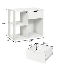 Costway 3-tier Side Table with Storage Shelfand Drawer Space-saving Nightstand