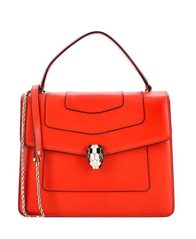 Pre-Owned Bvlgari Medium Serpenti Forever Top Handle Bag Leather