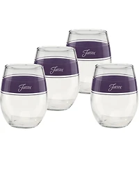 Fiesta Lavender Frame Stemless Wine Glasses, Set of 4