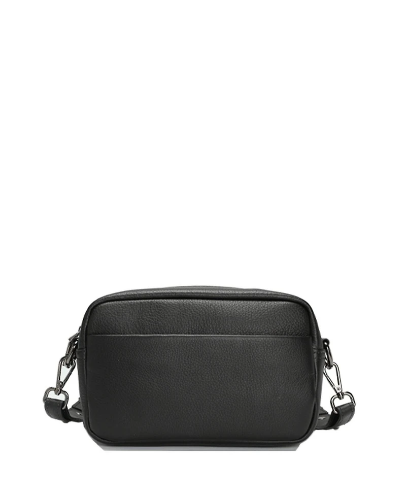 Susu Avery Pebble Leather Camera Bag Structured Crossbody Purse with Wide Strap