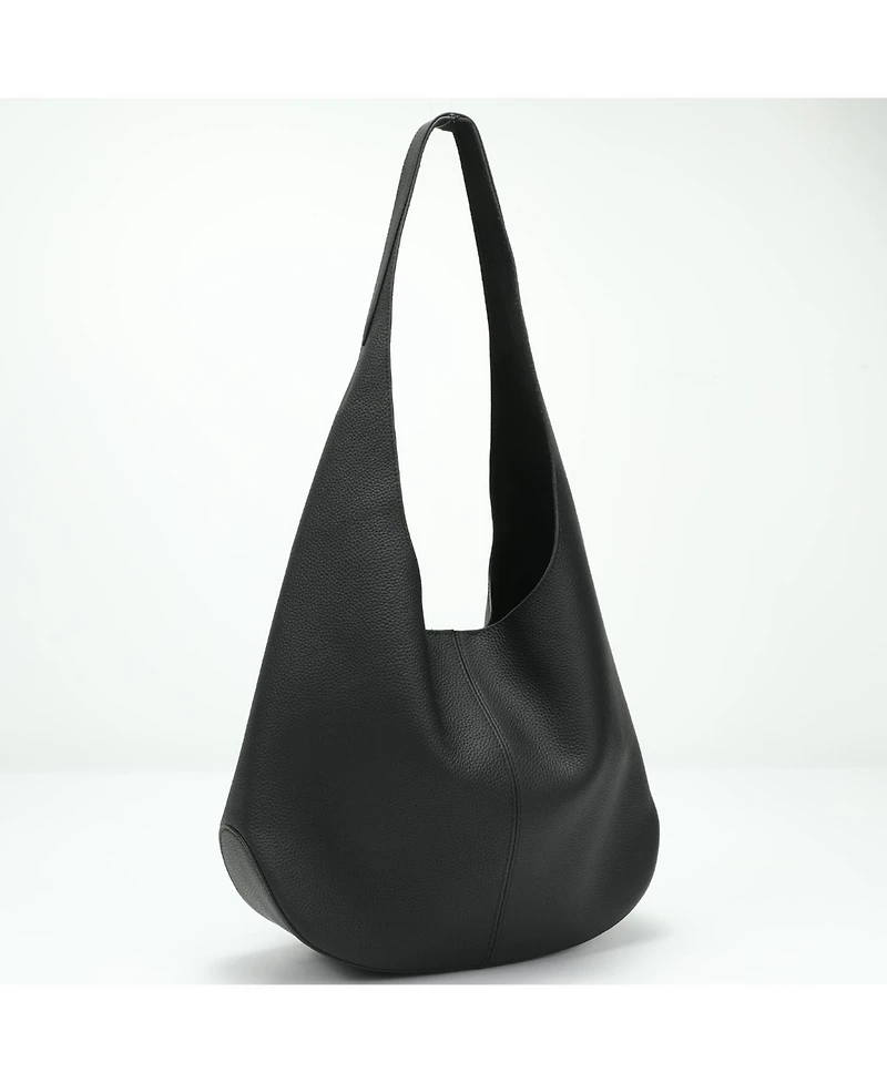 Susu Arc Leather Crescent Hobo Bag Soft Pebbled Shoulder Casual Slouchy Handbag