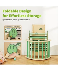 homfan 72.8 x 20.5 22.8 Inch Kids Climbing Frame Engineered Wood Toddler Indoor Play Gym Arch for Physical Fun, Wooden