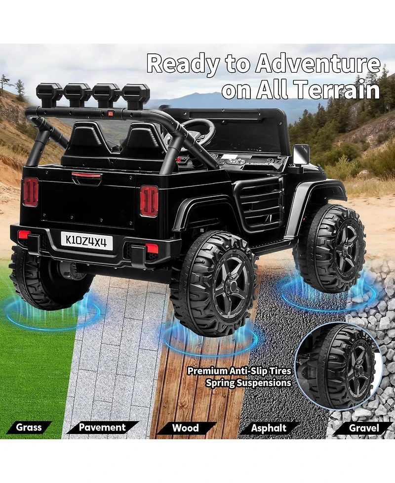 homfan 49.2 x 31.1 29.9 Inch Kids Electric Ride On Car 24V 2 Seater 4WD with Remote Control for Outdoor Play.