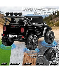 homfan 49.2 x 31.1 29.9 Inch Kids Electric Ride On Car 24V 2 Seater 4WD with Remote Control for Outdoor Play.