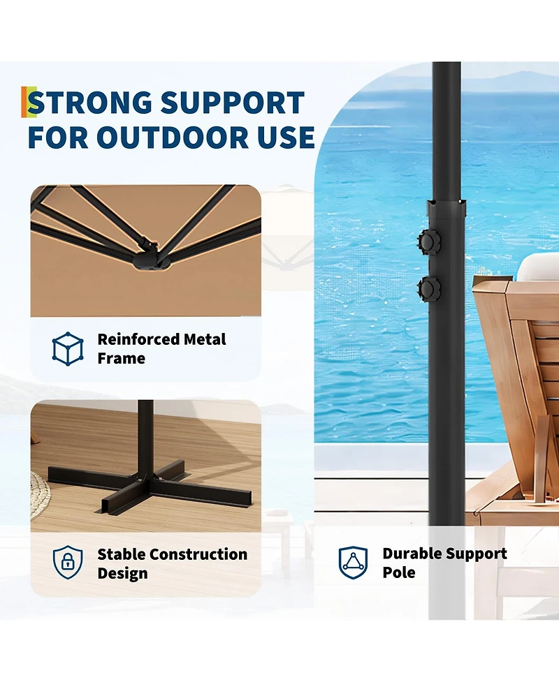 9-foot Off-Center Outdoor Umbrella-uv-Resistant, Large-Canopy Cantilever Patio Umbrella with Breathable Canopy, Ideal for Patios and Backyards