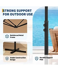 9-foot Off-Center Outdoor Umbrella-uv-Resistant, Large-Canopy Cantilever Patio Umbrella with Breathable Canopy, Ideal for Patios and Backyards