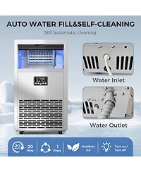 Cowsar 100lbs Commercial Ice Maker,Self-Cleaning
