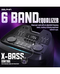 Dolphin KnightWave 1800 Bluetooth Speaker System with Led Lights and Microphone Portable Dj Party Speaker