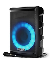 Dolphin Bluetooth Karaoke Party Speaker System with Dynamic Spin Led Lights and Microphone