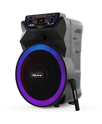 Dolphin BoxParty 18" Bluetooth Speaker System with Led Lights and Microphone Portable Dj Party Speaker