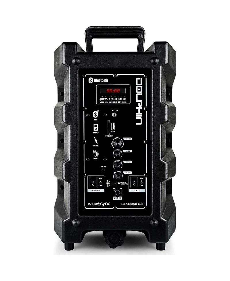 Dolphin Audio Bluetooth Karaoke Loudspeaker System with Dynamic Spin Led Lights and Microphone Dj Party Speaker
