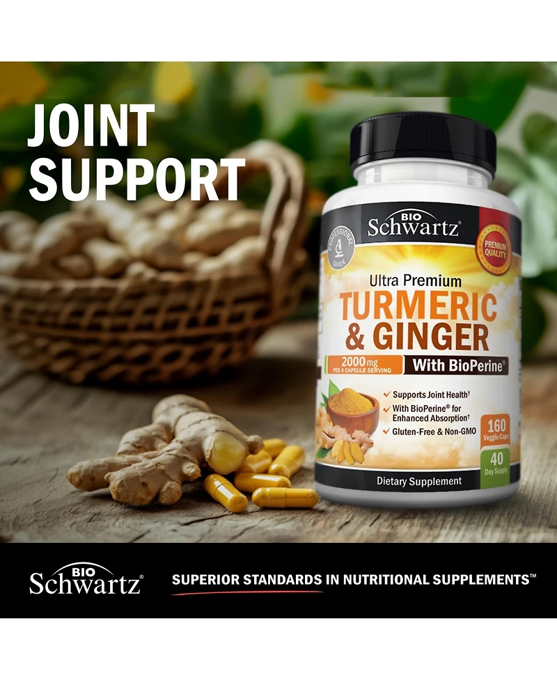 Turmeric & Ginger Supplement 2000mg, 160 ct