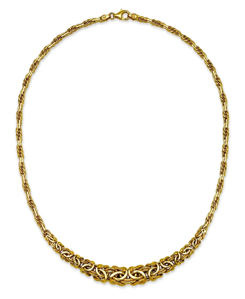 Italian Gold 17" Byzantine Necklace in 14k Gold