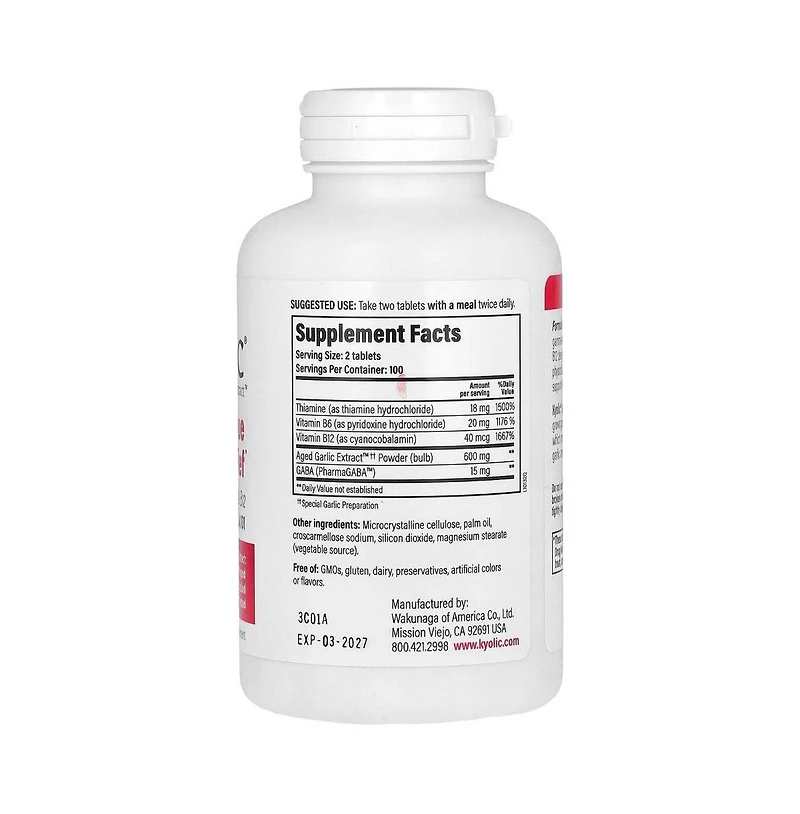 Kyolic Aged Garlic Extract Formula 101, Stress and Fatigue Relief