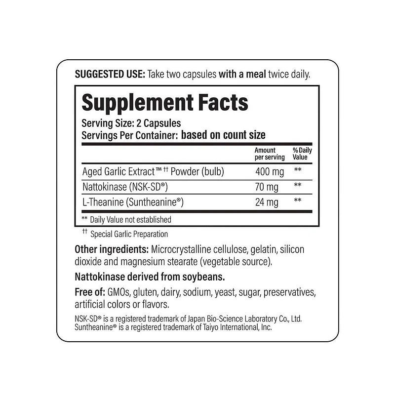 Kyolic Aged Garlic Extract Formula 109, Blood Pressure Health, 240 Capsules