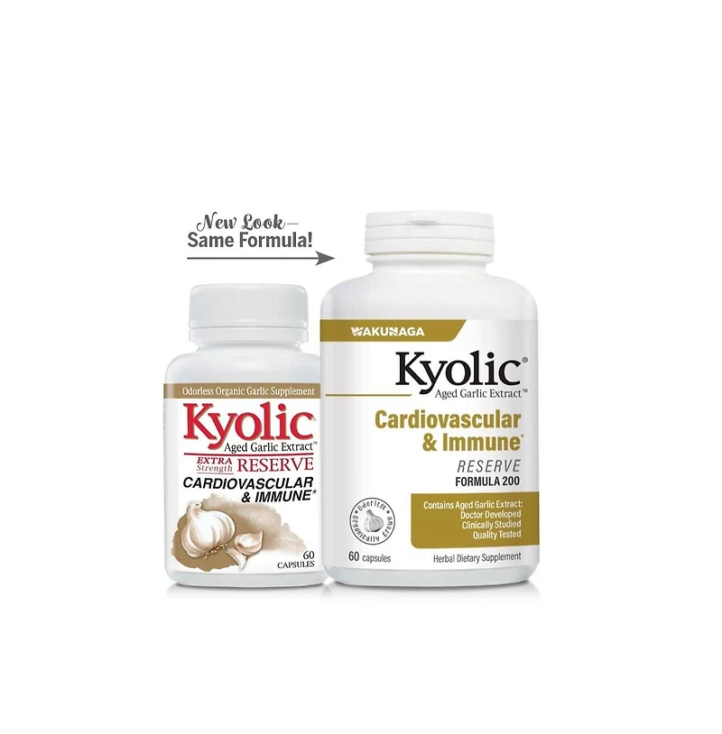Kyolic Aged Garlic Extract Formula 200, Cardiovascular and Immune, Reserve, 60 Capsules