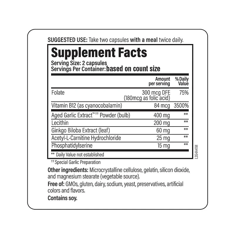Kyolic Specialty Series Neuro-Logic, For Memory, Learning and Sharpness, 120 Capsules