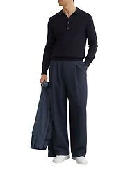 Reiss Men's Greyson Merino Wool Wide-Rib Polo Shirt