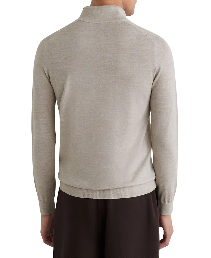 Reiss Men's Farnham Merino Wool Funnel-Neck Half-Button Jumper