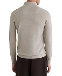 Reiss Men's Farnham Merino Wool Funnel-Neck Half-Button Jumper
