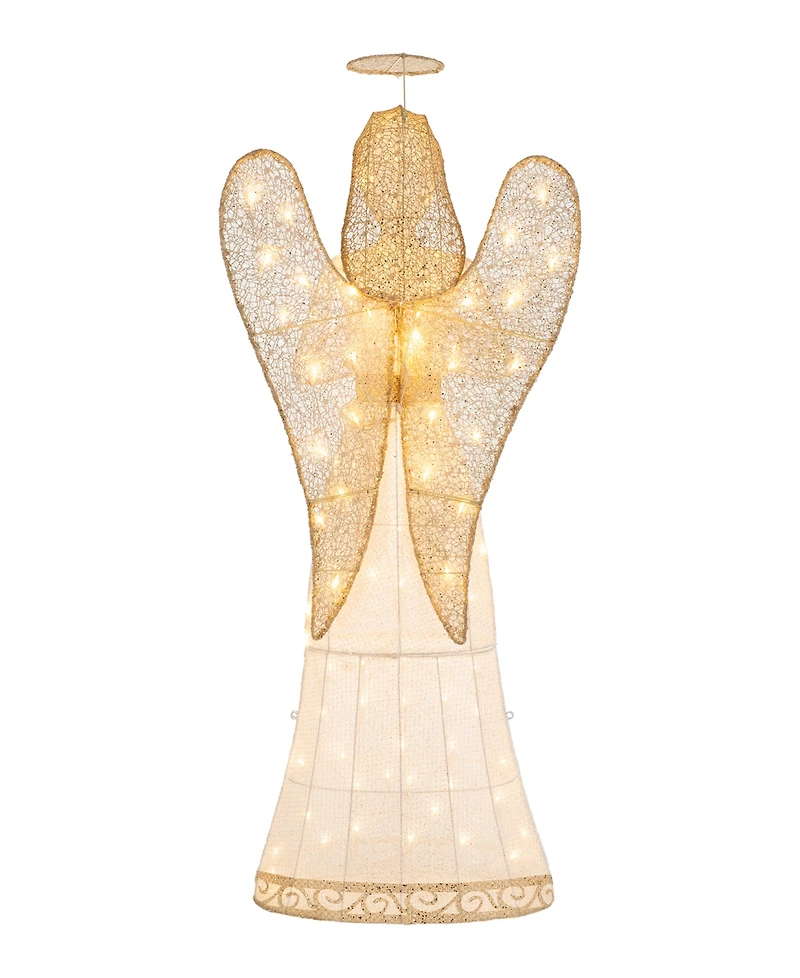 Glitzhome 63" Glittered Fabric Angel Decor