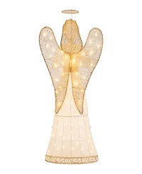 Glitzhome 63" Glittered Fabric Angel Decor