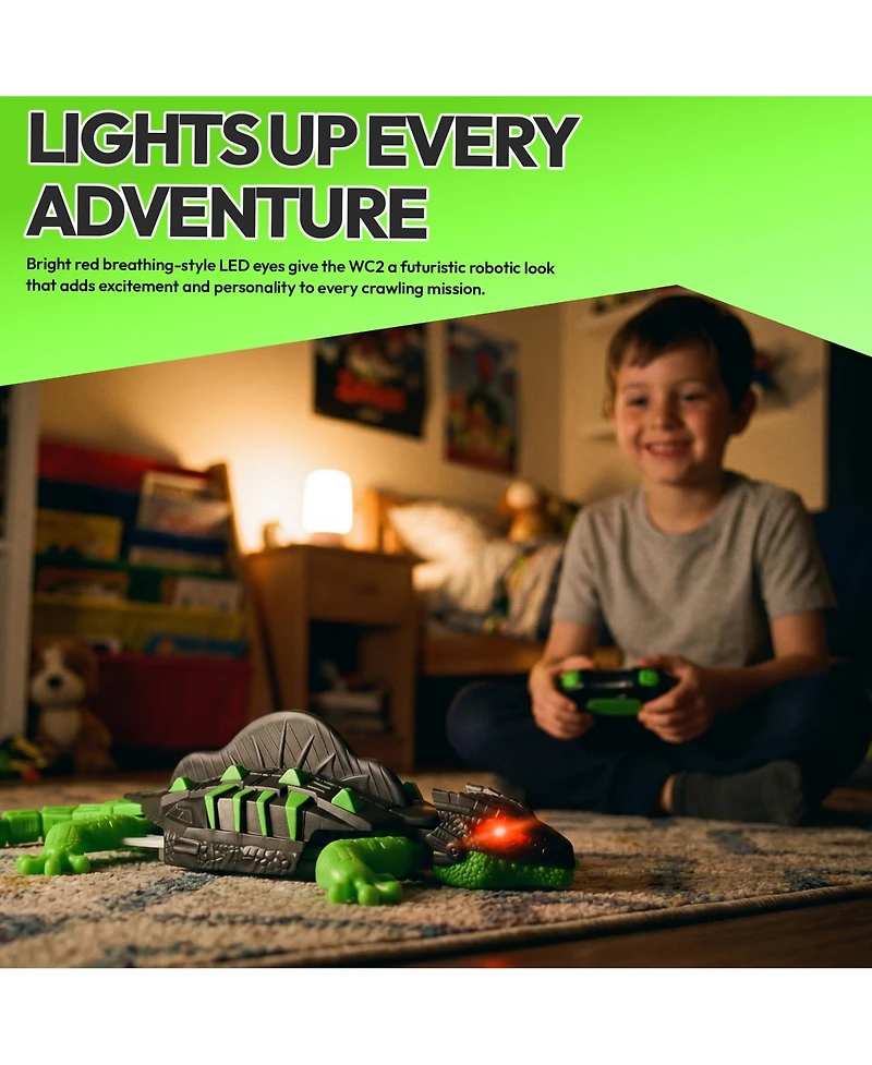 Contixo Wall Climbing Rc Gecko with Glow-in-the-Dark Design, Led Eyes and Remote Control, Crawls on Floors, Walls, Ceilings and Glass, for Ages 3+