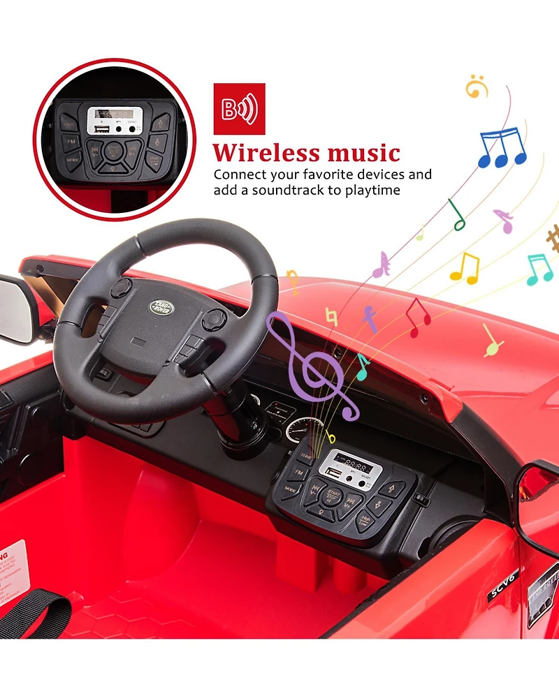 homfan Licensed Land Rover 12V Electric Ride-On Car for Kids Ages 3-8 - 3 Adjustable Speeds, Led Lights, Spring Suspension, Remote Control