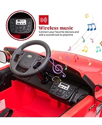 homfan Licensed Land Rover 12V Electric Ride-On Car for Kids Ages 3-8 - 3 Adjustable Speeds, Led Lights, Spring Suspension, Remote Control