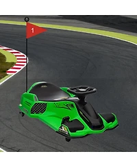 Homfan 35.6 x 21.3 x 10.2 Inch Kids Electric Ride On Car 24V Battery Powered Drift Kart Toy with Brushless Motor for Outdoor Play