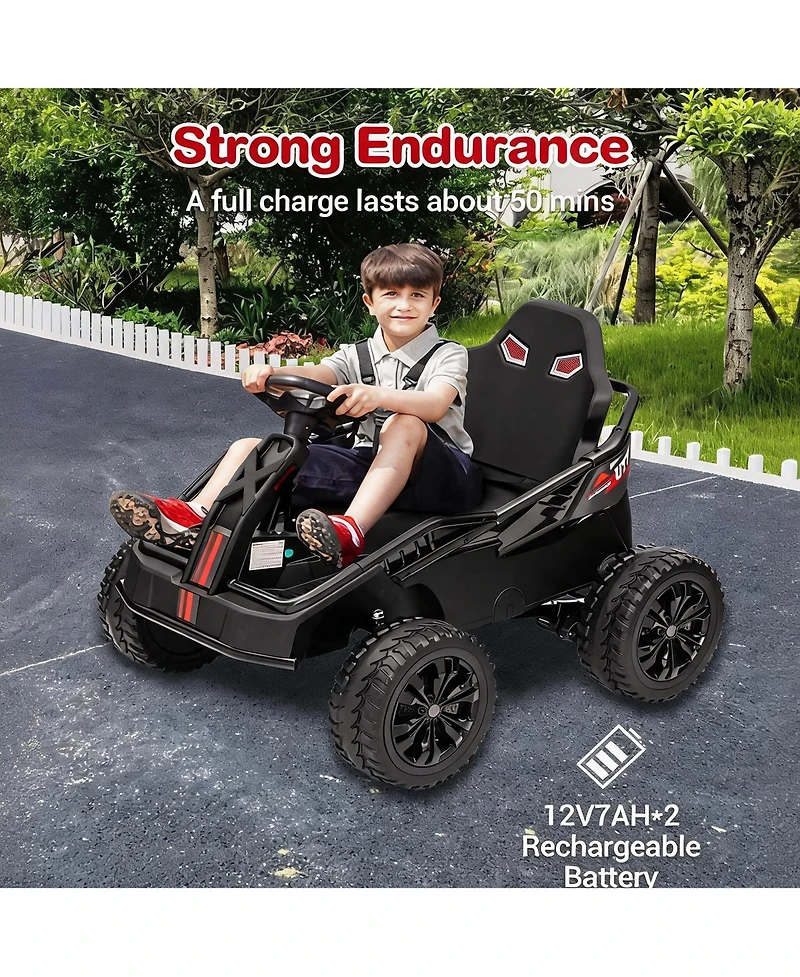 homfan 24V 4x4 Electric Ride-On Utv Ages 3-8 - Dual 12V Batteries, 4x85W Motors, Metal Frame