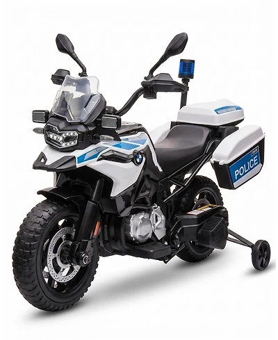 homfan Licensed Kids Ride On Police Motorcycle, 12v Electric Toy with Eva Tires and Warning Lights for Boys and Girls
